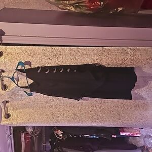 Short evening navy blue dress with silver sequins